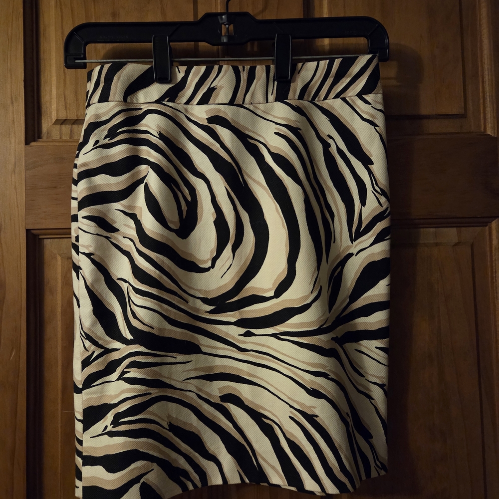LOFT Zebra Pattern Pencil Skirt